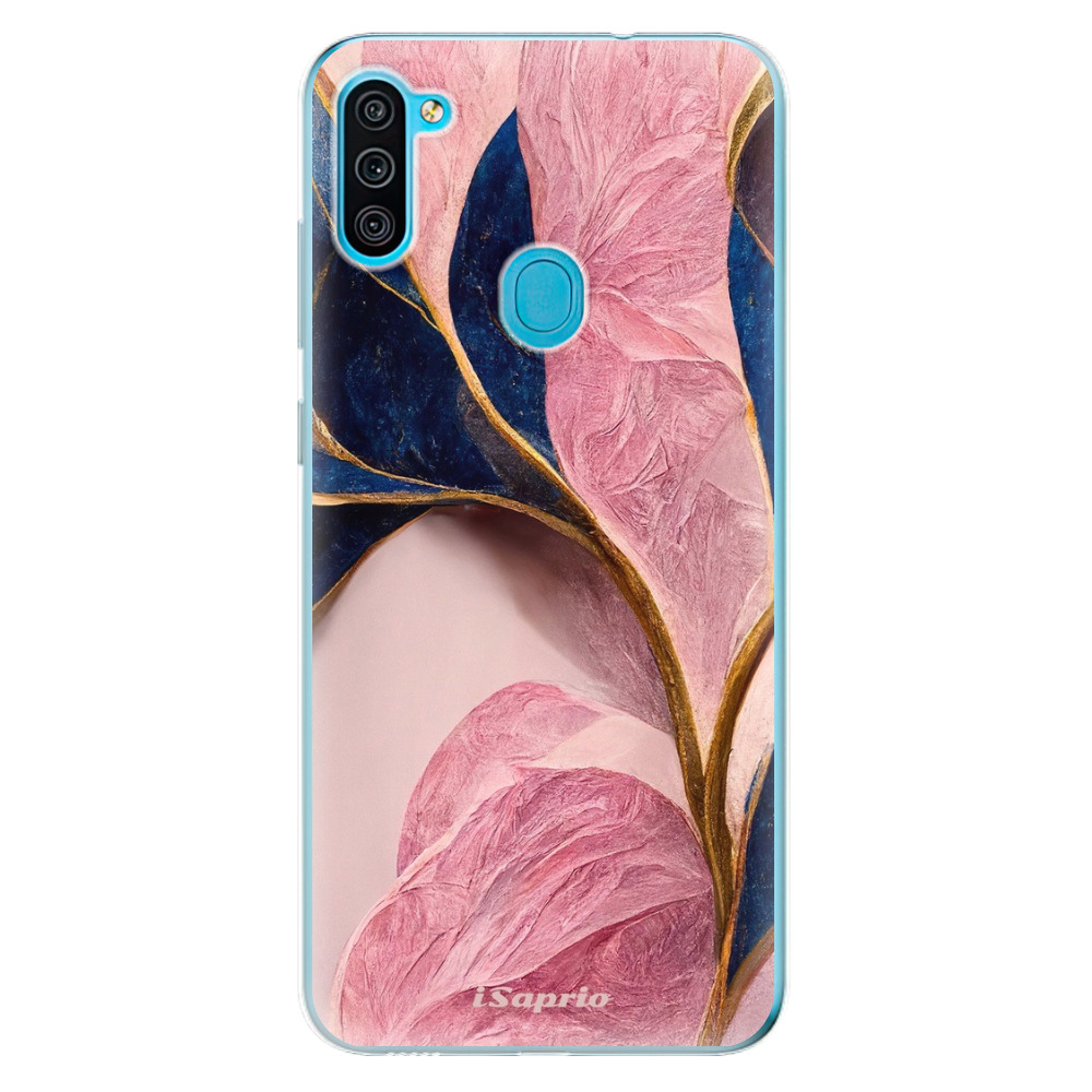 Odolné silikonové pouzdro iSaprio - Pink Blue Leaves - Samsung Galaxy M11