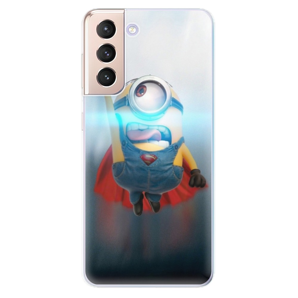 Odolné silikonové pouzdro iSaprio - Mimons Superman 02 na mobil Samsung Galaxy S21 5G (Odolný silikonový kryt, obal, pouzdro iSaprio - Mimons Superman 02 na mobilní telefon Samsung Galaxy S21 5G)
