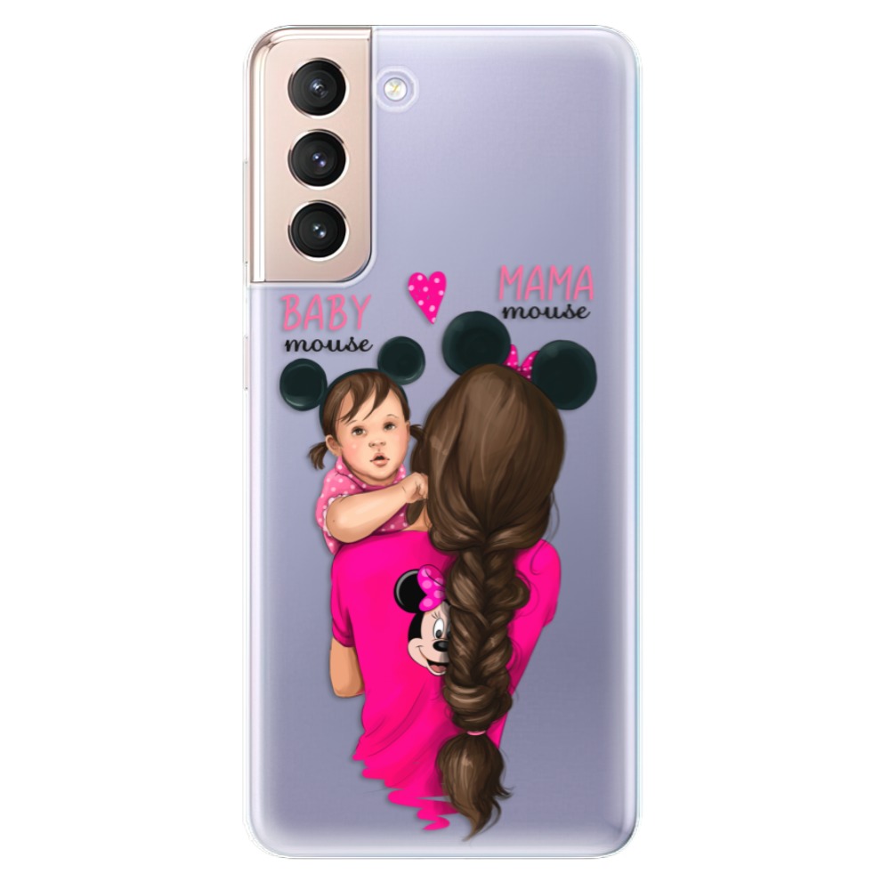 Odolné silikonové pouzdro iSaprio - Mama Mouse Brunette and Girl na mobil Samsung Galaxy S21 5G (Odolný silikonový kryt, obal, pouzdro iSaprio - Mama Mouse Brunette and Girl na mobilní telefon Samsung Galaxy S21 5G)