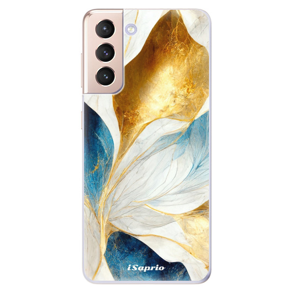 Odolné silikonové pouzdro iSaprio - Blue Leaves - Samsung Galaxy S21