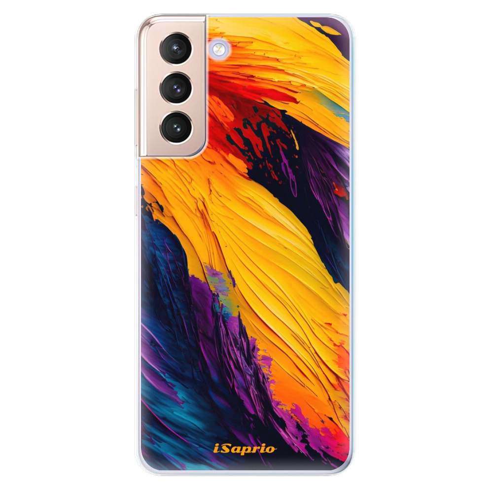 Odolné silikonové pouzdro iSaprio - Orange Paint - Samsung Galaxy S21
