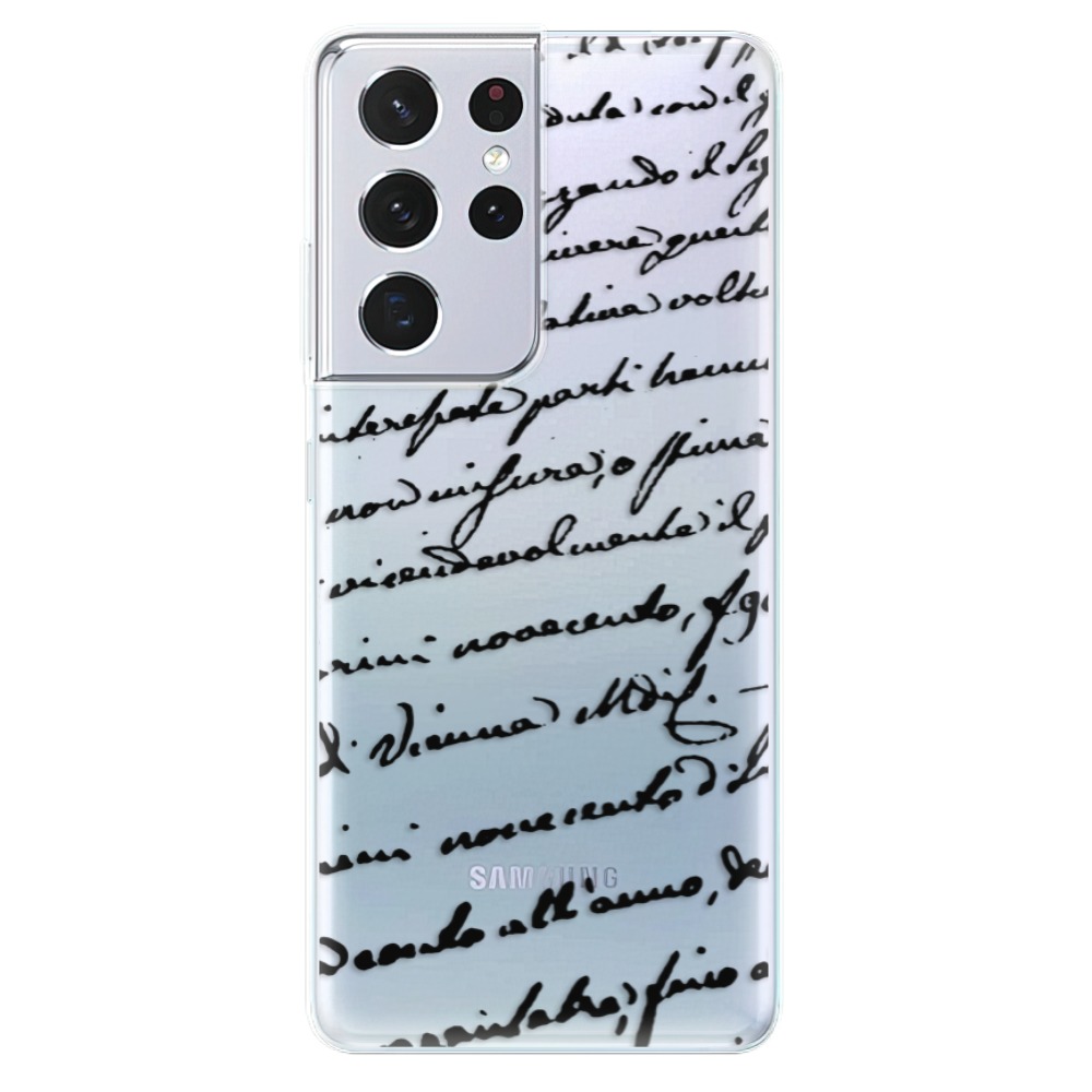 Odolné silikonové pouzdro iSaprio - Handwriting 01 - black - Samsung Galaxy S21 Ultra