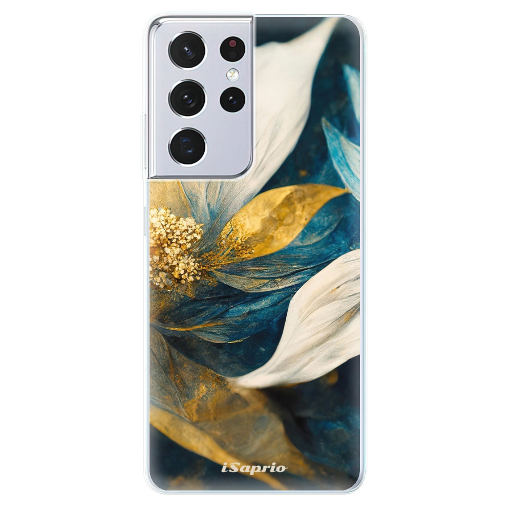 Odolné silikonové pouzdro iSaprio - Gold Petals - Samsung Galaxy S21 Ultra