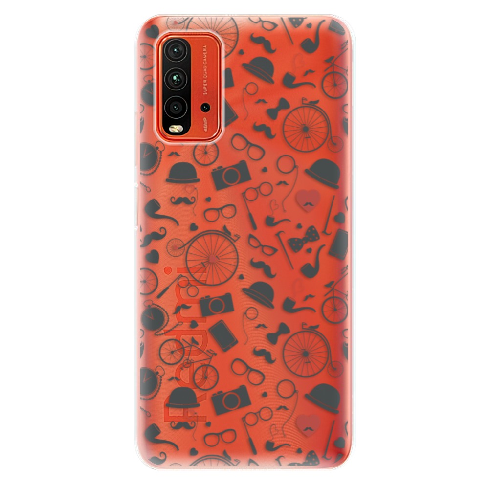 Odolné silikonové pouzdro iSaprio - Vintage Pattern 01 - black - Xiaomi Redmi 9T