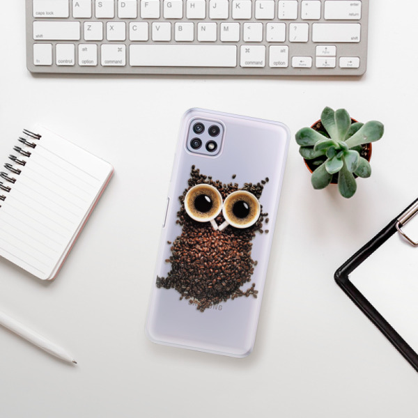 Odolné silikonové pouzdro iSaprio - Owl And Coffee - Samsung Galaxy A22 5G