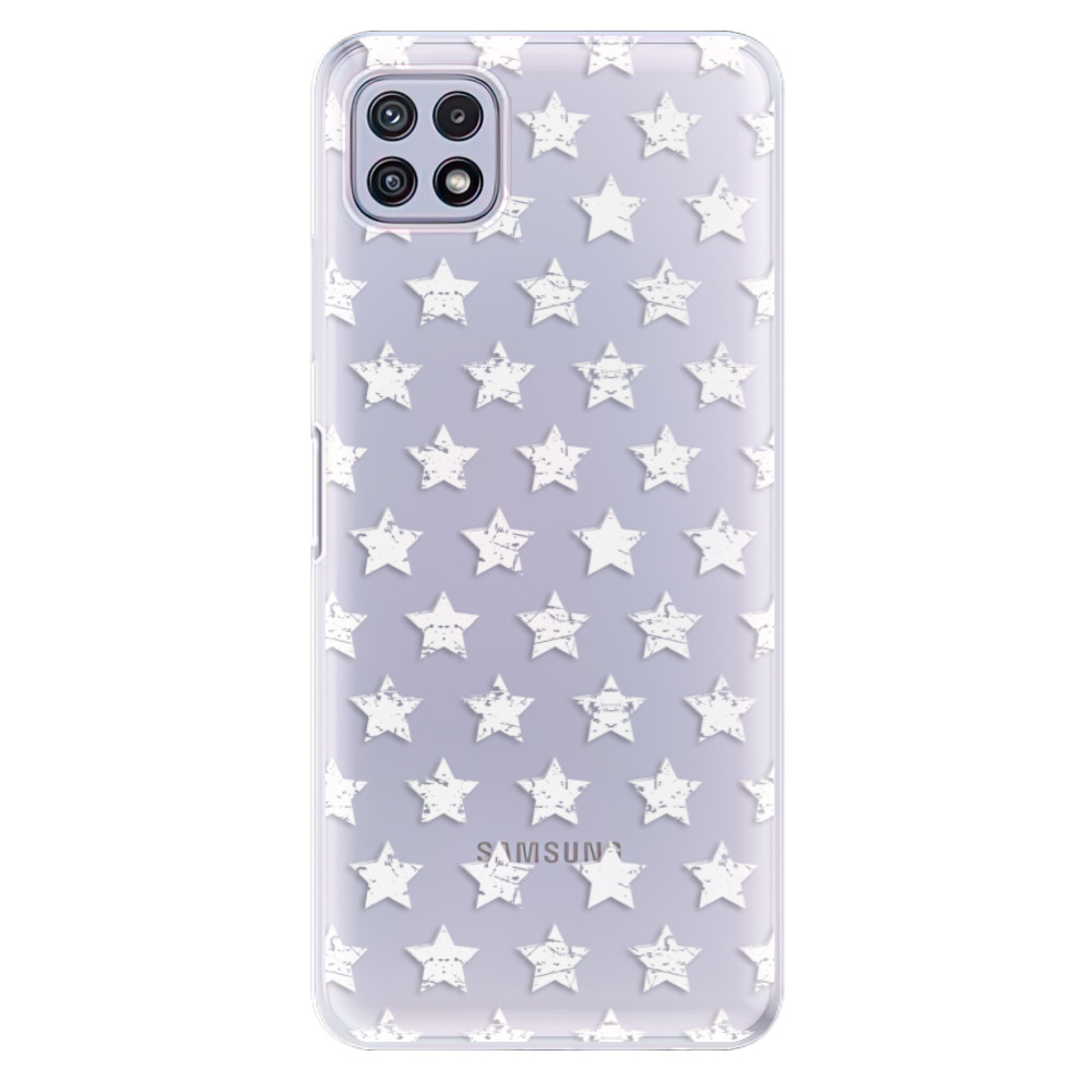 Odolné silikonové pouzdro iSaprio - Stars Pattern - white - Samsung Galaxy A22 5G