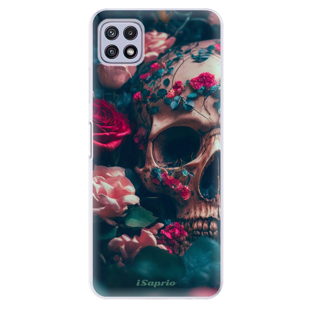 Odolné silikonové pouzdro iSaprio - Skull in Roses - Samsung Galaxy A22 5G