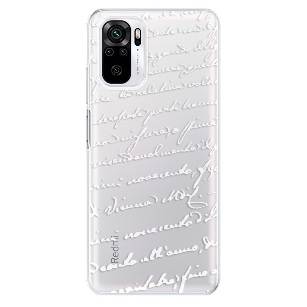 Odolné silikonové pouzdro iSaprio - Handwriting 01 - white - Xiaomi Redmi Note 10 / Note 10S