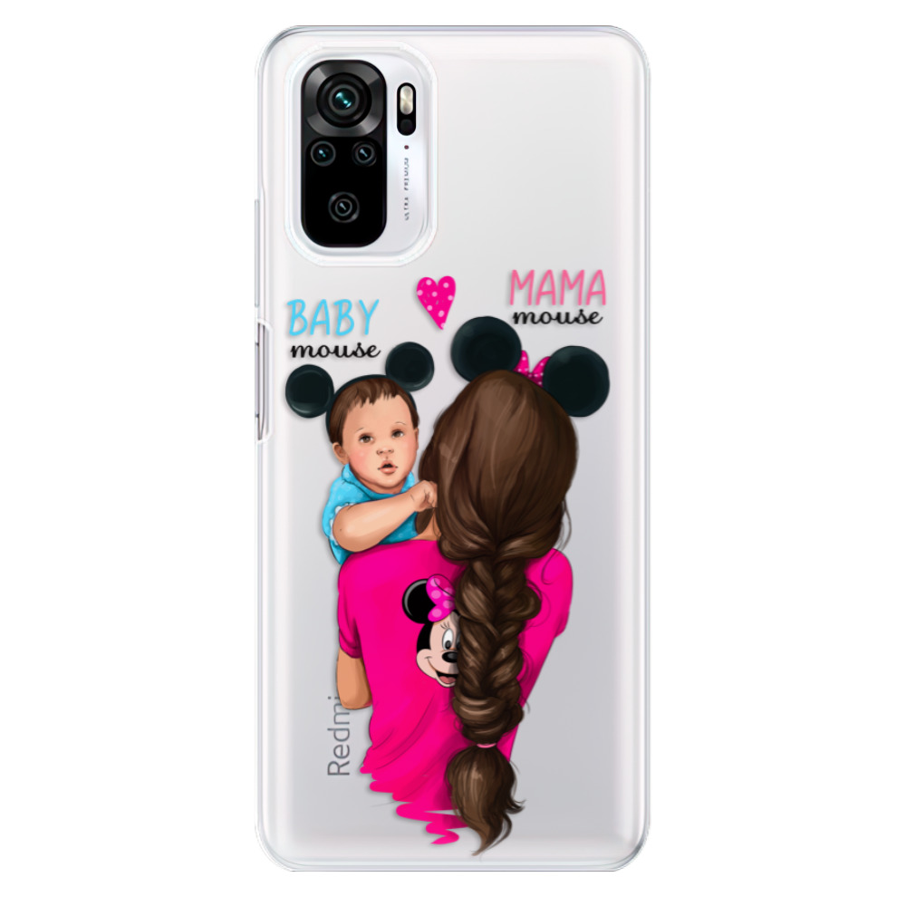Odolné silikonové pouzdro iSaprio - Mama Mouse Brunette and Boy - Xiaomi Redmi Note 10 / Note 10S