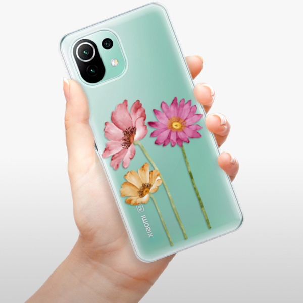 Odolné silikonové pouzdro iSaprio - Three Flowers - Xiaomi Mi 11 Lite