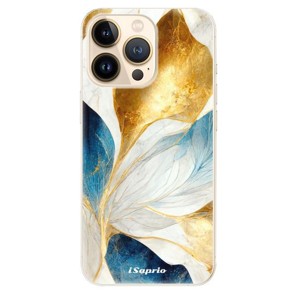 Odolné silikonové pouzdro iSaprio - Blue Leaves - iPhone 13 Pro Max