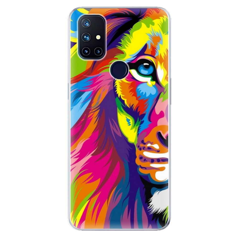 Odolné silikonové pouzdro iSaprio - Rainbow Lion na mobil OnePlus Nord N10 5G (Odolný silikonový kryt, obal, pouzdro iSaprio - Rainbow Lion na mobilní telefon OnePlus Nord N10 5G)