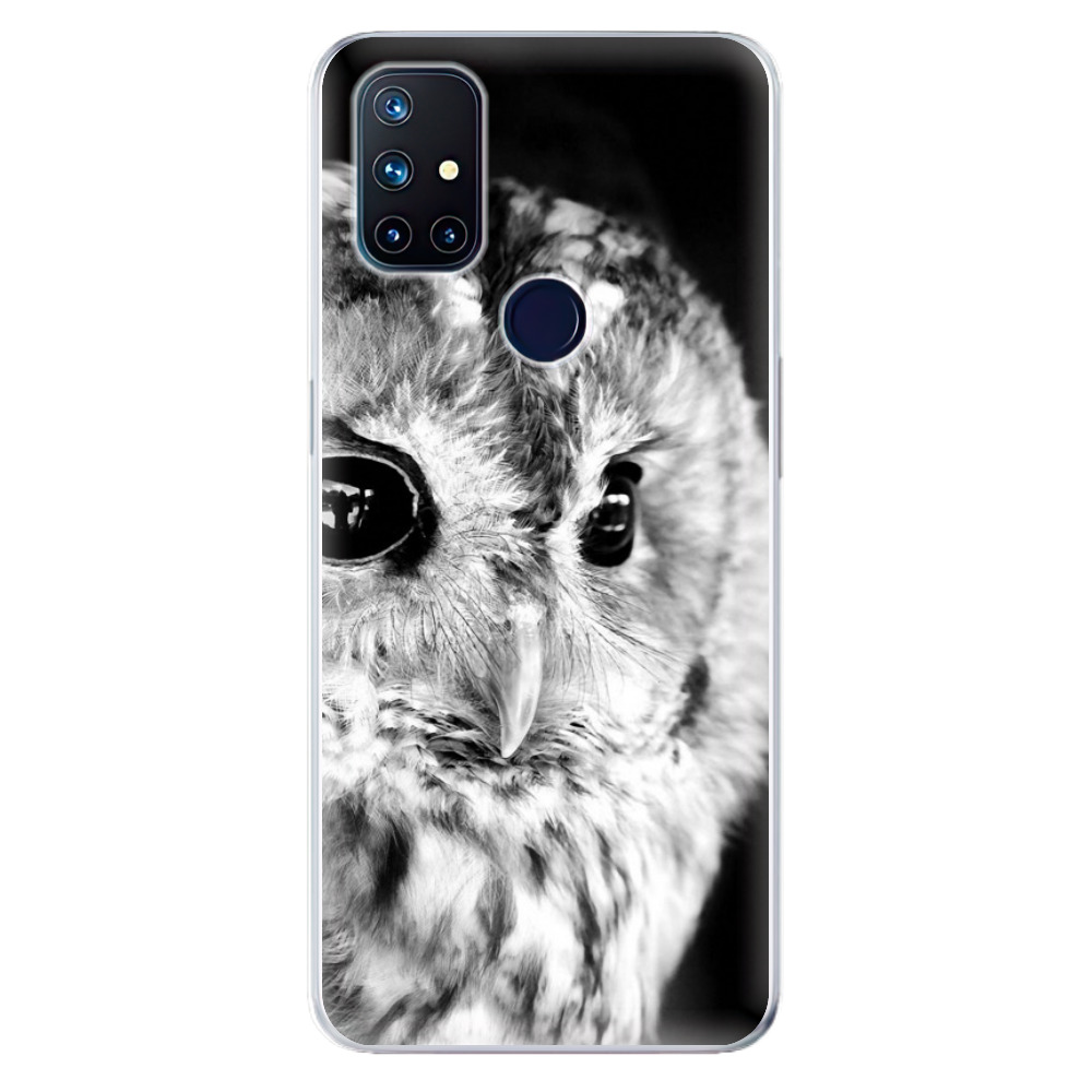 Odolné silikonové pouzdro iSaprio - BW Owl na mobil OnePlus Nord N10 5G (Odolný silikonový kryt, obal, pouzdro iSaprio - BW Owl na mobilní telefon OnePlus Nord N10 5G)