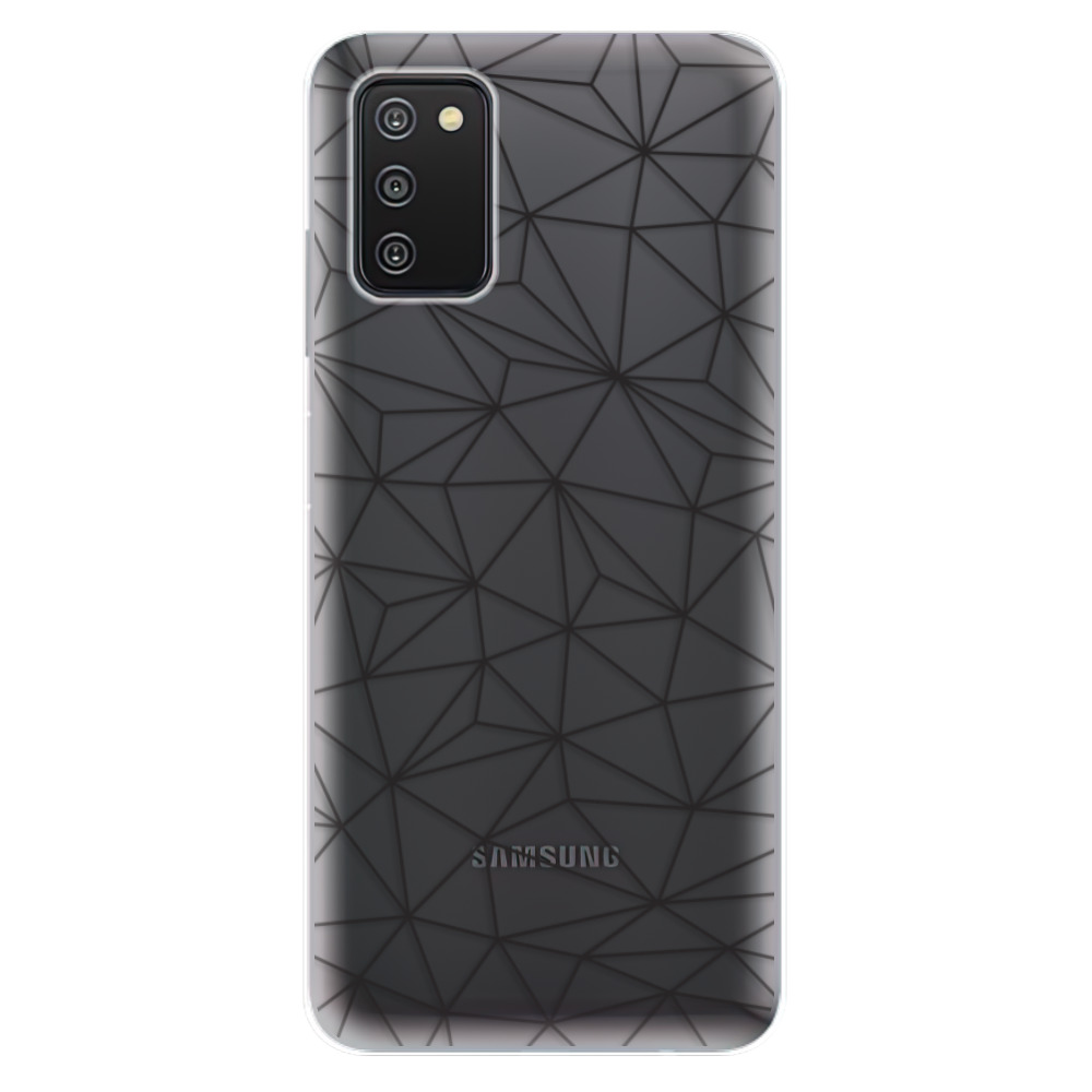 Odolné silikonové pouzdro iSaprio - Abstract Triangles 03 - black - Samsung Galaxy A03s