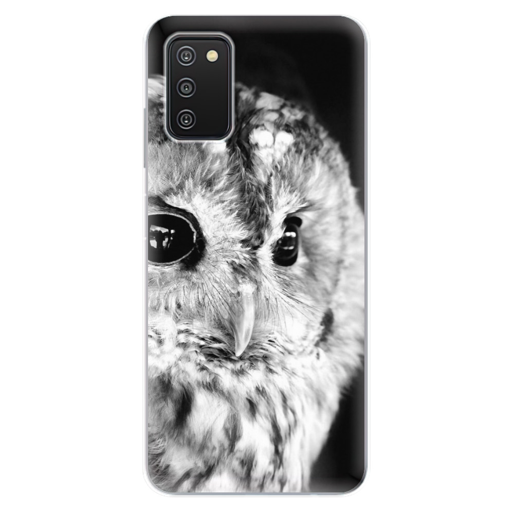 Odolné silikonové pouzdro iSaprio - BW Owl - Samsung Galaxy A03s