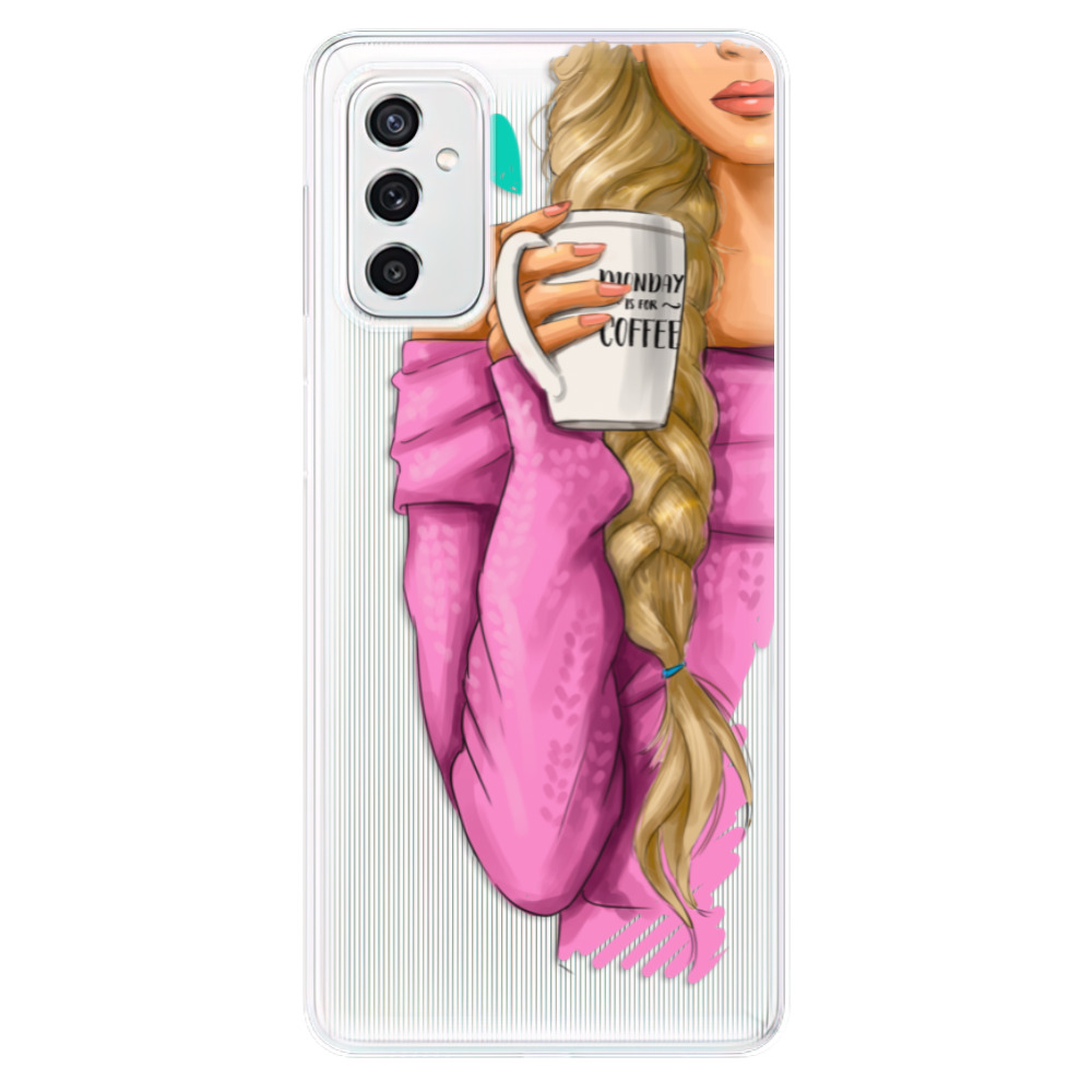 Odolné silikonové pouzdro iSaprio - My Coffe and Blond Girl - Samsung Galaxy M52 5G