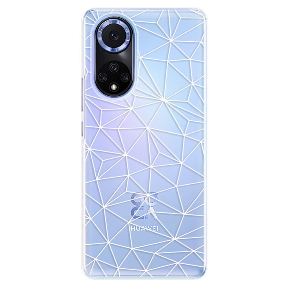 Odolné silikonové pouzdro iSaprio - Abstract Triangles 03 - white - Huawei Nova 9