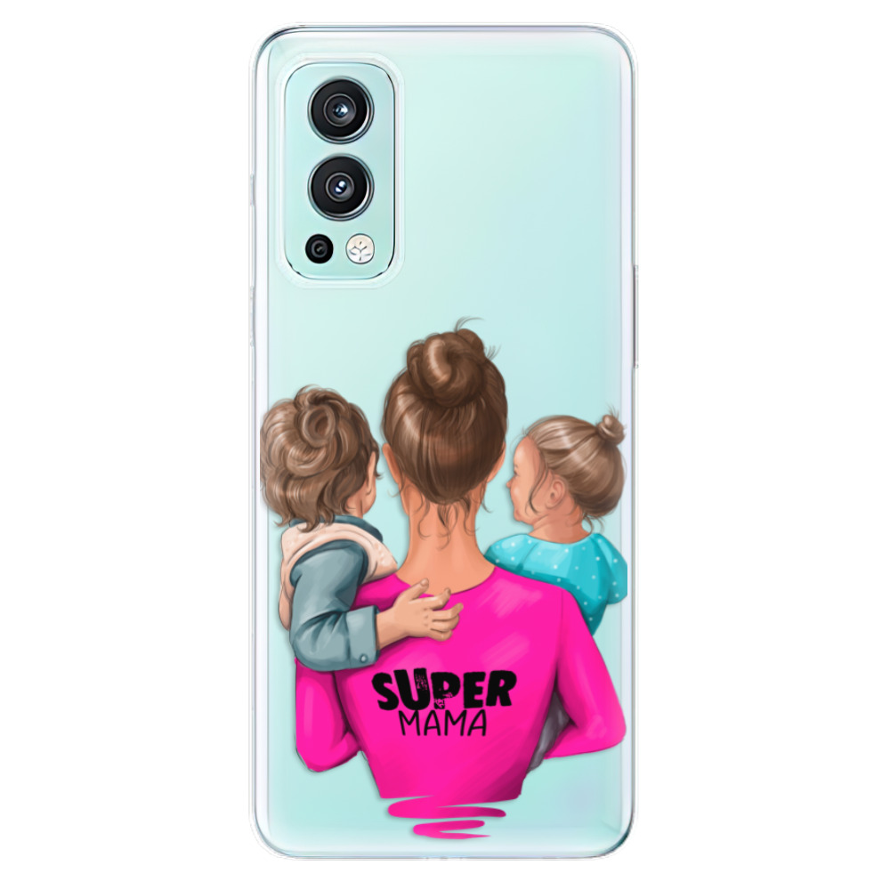 Odolné silikonové pouzdro iSaprio - Super Mama - Boy and Girl - OnePlus Nord 2 5G