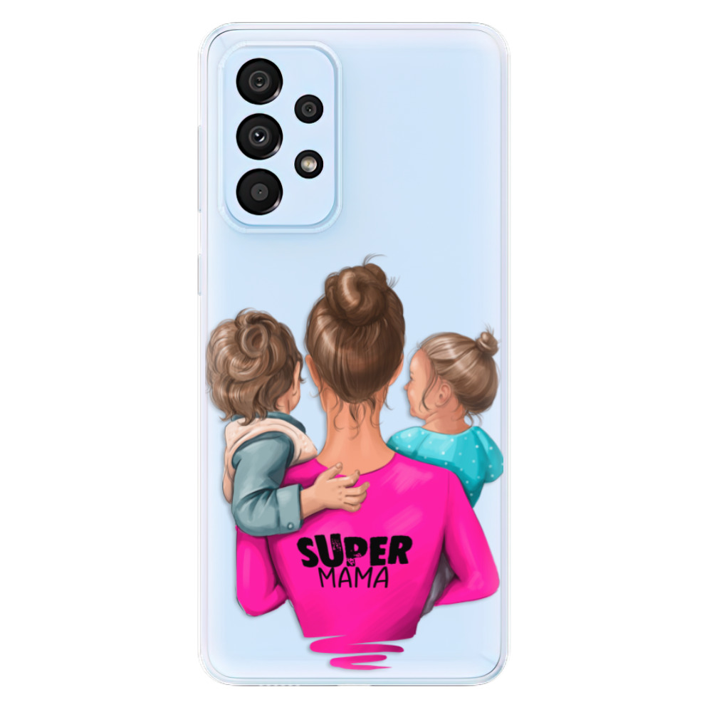 Odolné silikonové pouzdro iSaprio - Super Mama - Boy and Girl - Samsung Galaxy A33 5G