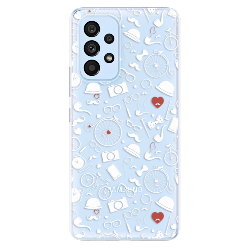 Odolné silikonové pouzdro iSaprio - Vintage Pattern 01 - white - Samsung Galaxy A53 5G