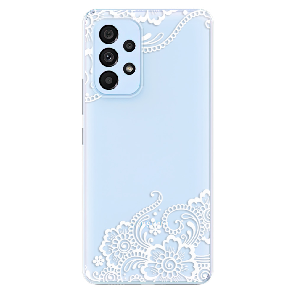 Odolné silikonové pouzdro iSaprio - White Lace 02 - Samsung Galaxy A73 5G