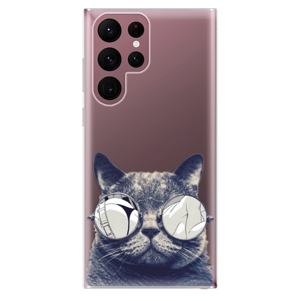 Odolné silikonové pouzdro iSaprio - Crazy Cat 01 - Samsung Galaxy S22 Ultra 5G