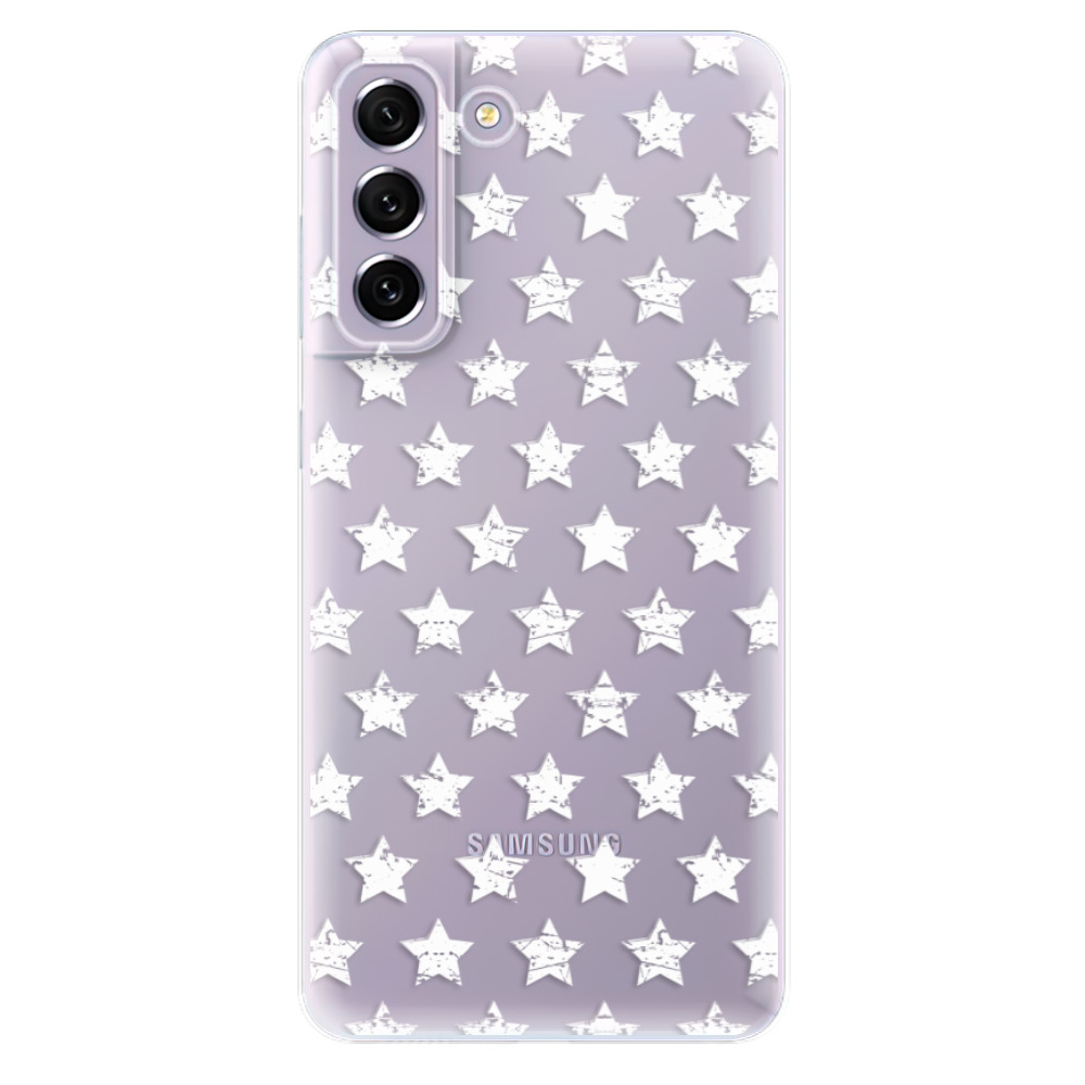 Odolné silikonové pouzdro iSaprio - Stars Pattern - white - Samsung Galaxy S21 FE 5G