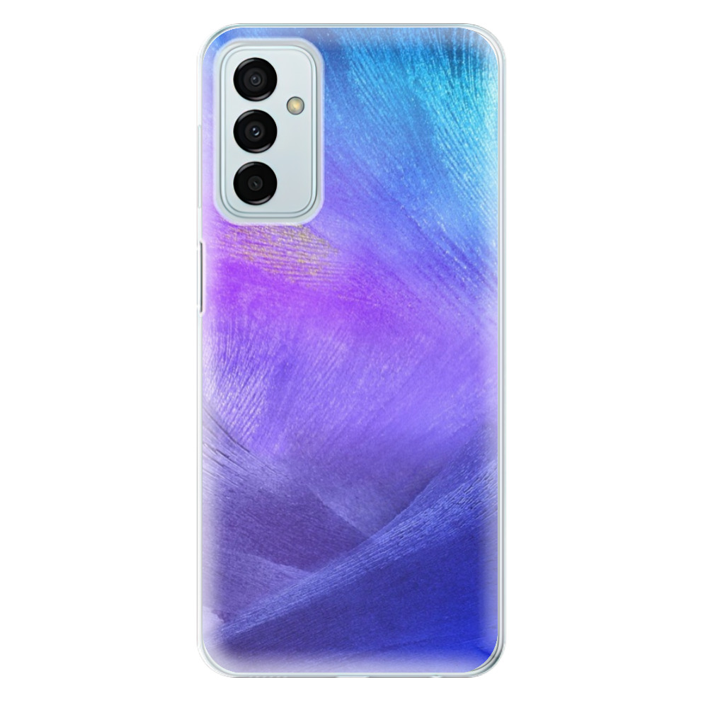 Silikonové odolné pouzdro iSaprio - Purple Feathers na mobil Samsung Galaxy M23 5G (Silikonový odolný kryt, obal, pouzdro iSaprio - Purple Feathers na mobilní telefon Samsung Galaxy M23 5G)