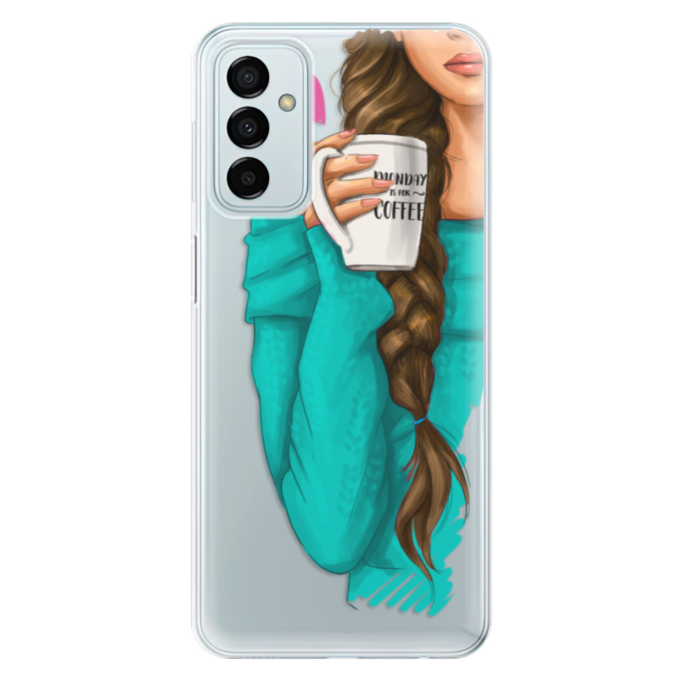 Silikonové odolné pouzdro iSaprio - My Coffe and Brunette Girl na mobil Samsung Galaxy M23 5G (Silikonový odolný kryt, obal, pouzdro iSaprio - My Coffe and Brunette Girl na mobilní telefon Samsung Galaxy M23 5G)