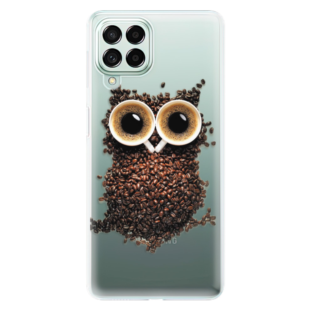 Silikonové odolné pouzdro iSaprio - Owl And Coffee na mobil Samsung Galaxy M53 5G (Silikonový odolný kryt, obal, pouzdro iSaprio - Owl And Coffee na mobilní telefon Samsung Galaxy M53 5G)
