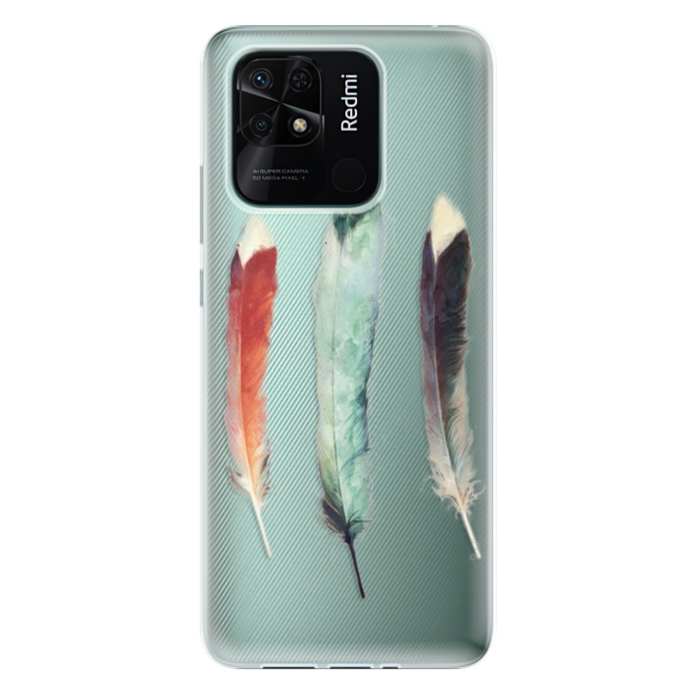 Odolné silikonové pouzdro iSaprio - Three Feathers - Xiaomi Redmi 10C