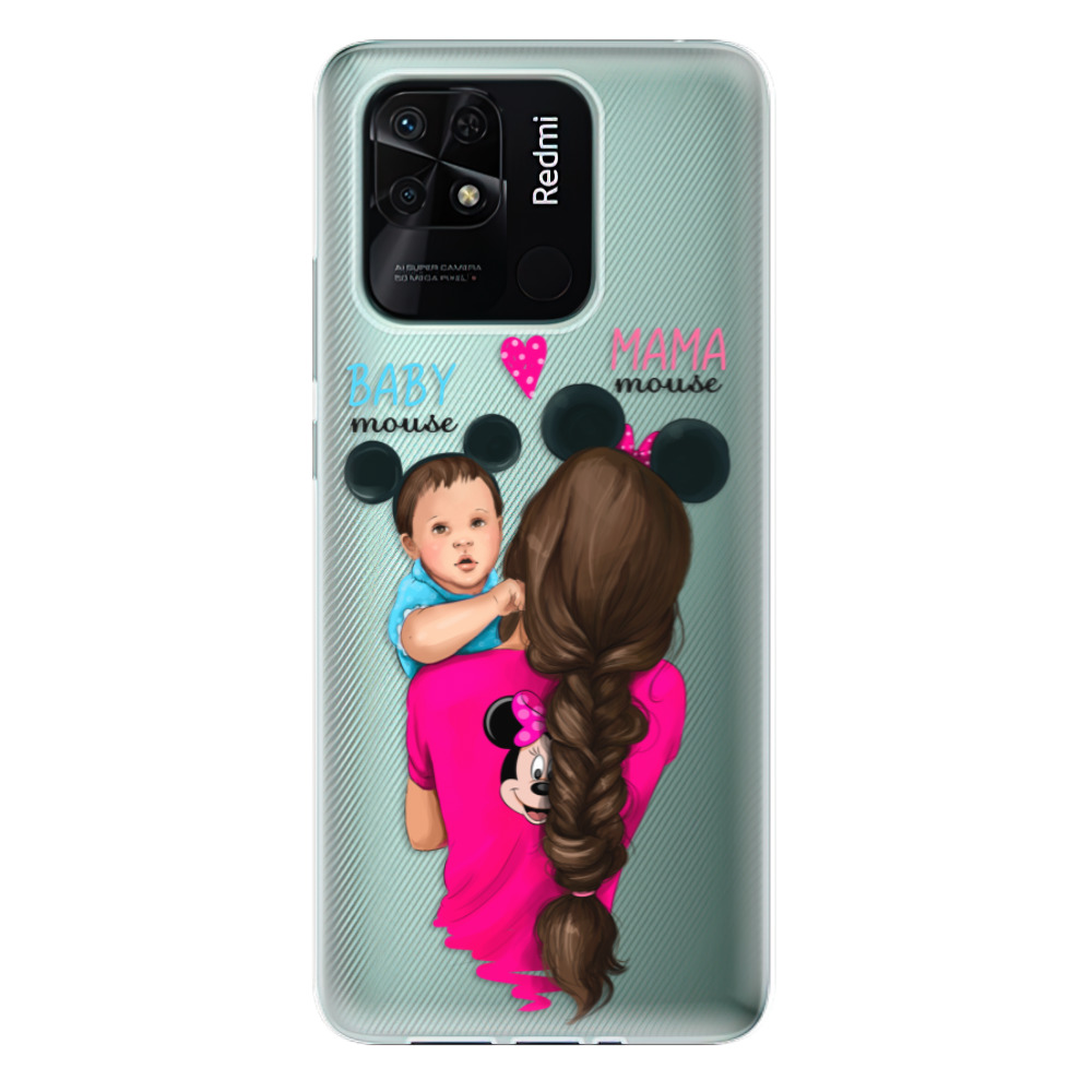 Odolné silikonové pouzdro iSaprio - Mama Mouse Brunette and Boy - Xiaomi Redmi 10C