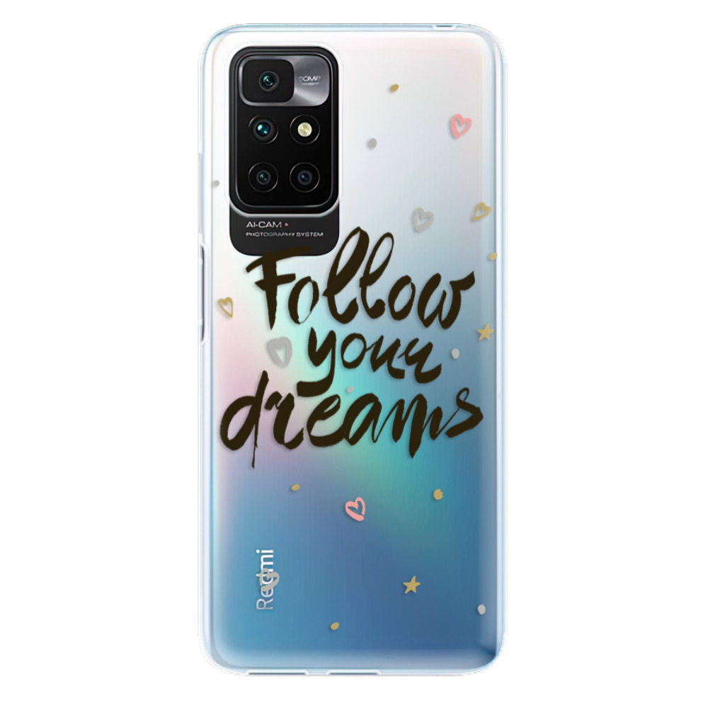 Odolné silikonové pouzdro iSaprio - Follow Your Dreams - black - Xiaomi Redmi 10