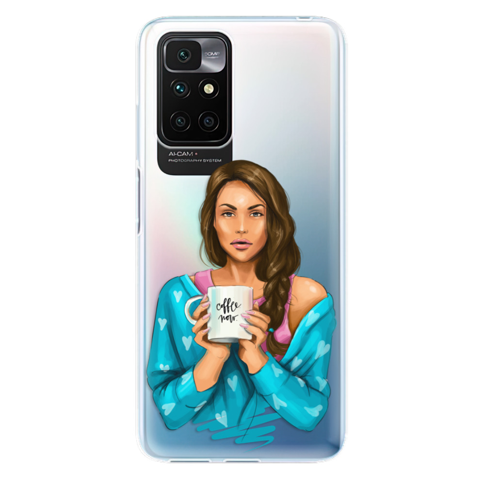 Odolné silikonové pouzdro iSaprio - Coffe Now - Brunette - Xiaomi Redmi 10