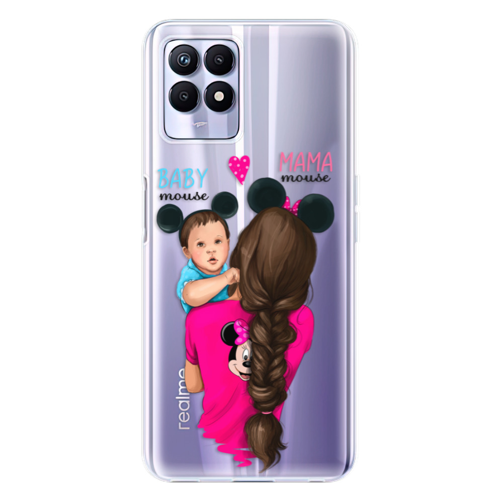 Odolné silikonové pouzdro iSaprio - Mama Mouse Brunette and Boy - Realme 8i