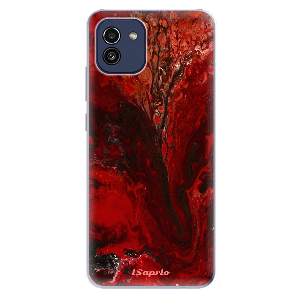 Odolné silikonové pouzdro iSaprio - RedMarble 17 - Samsung Galaxy A03