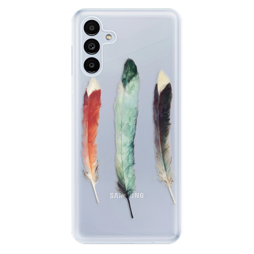 Odolné silikonové pouzdro iSaprio - Three Feathers - Samsung Galaxy A13 5G