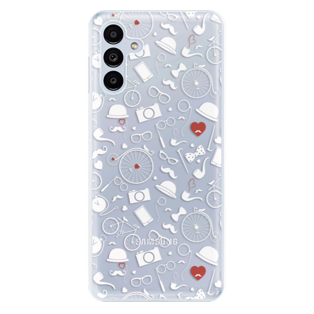 Odolné silikonové pouzdro iSaprio - Vintage Pattern 01 - white - Samsung Galaxy A13 5G