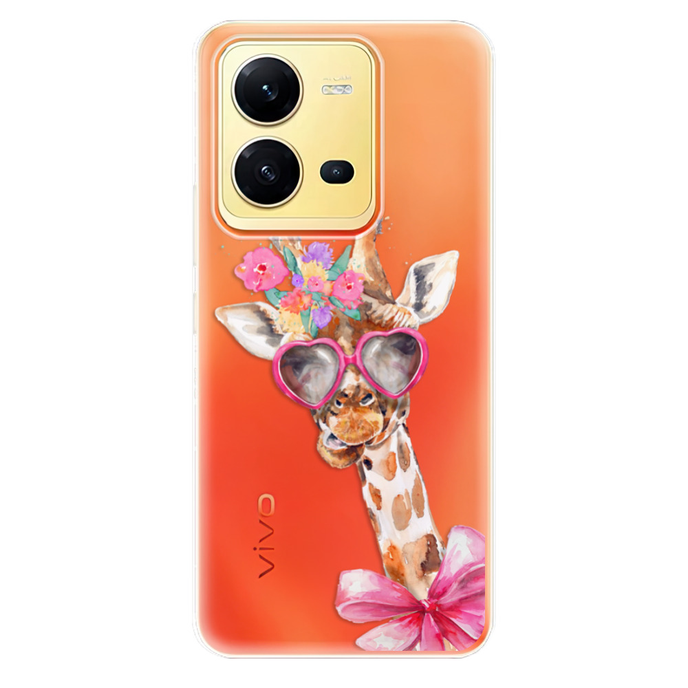 Odolné silikonové pouzdro iSaprio - Lady Giraffe - Vivo X80 Lite 5G