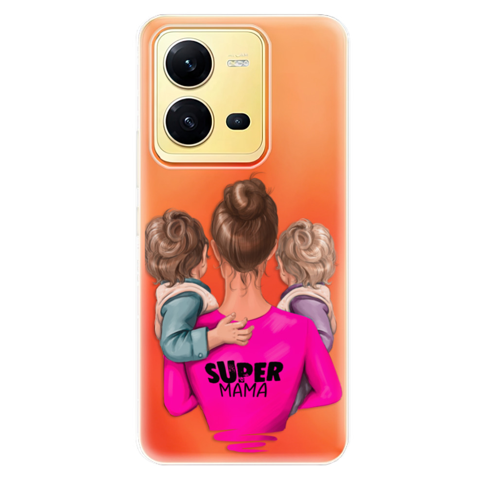 Odolné silikonové pouzdro iSaprio - Super Mama - Two Boys - Vivo X80 Lite 5G