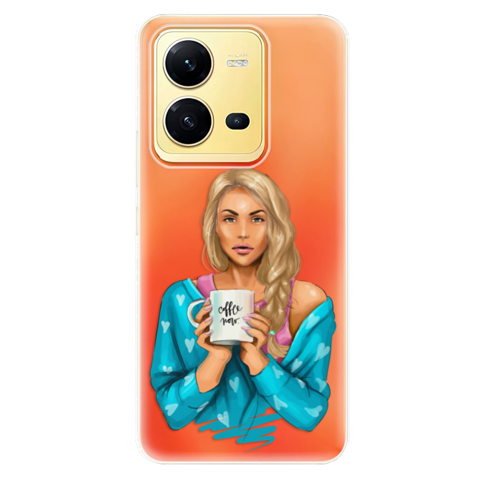 Odolné silikonové pouzdro iSaprio - Coffe Now - Blond - Vivo X80 Lite 5G