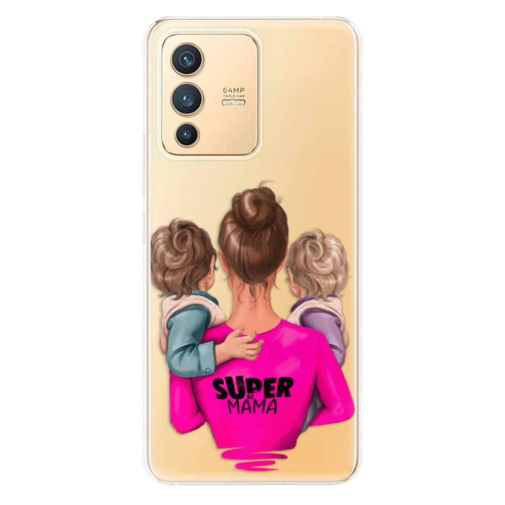 Odolné silikonové pouzdro iSaprio - Super Mama - Two Boys - Vivo V23 5G