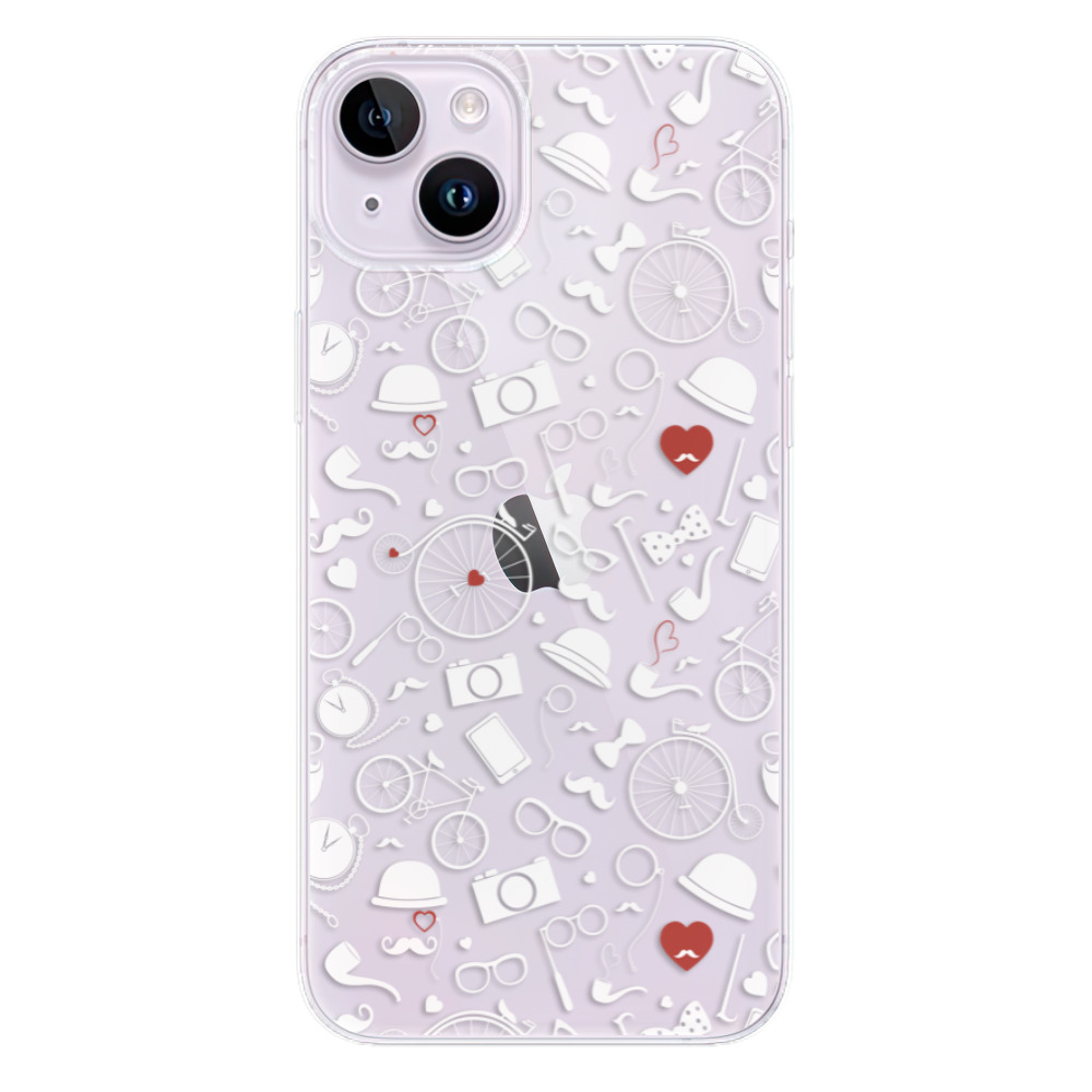 Odolné silikonové pouzdro iSaprio - Vintage Pattern 01 - white - iPhone 14 Plus