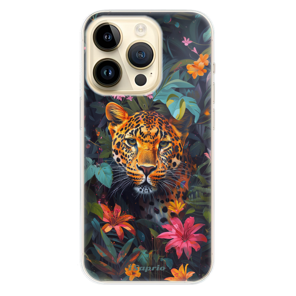 Odolné silikonové pouzdro iSaprio - Flower Jaguar - iPhone 14 Pro