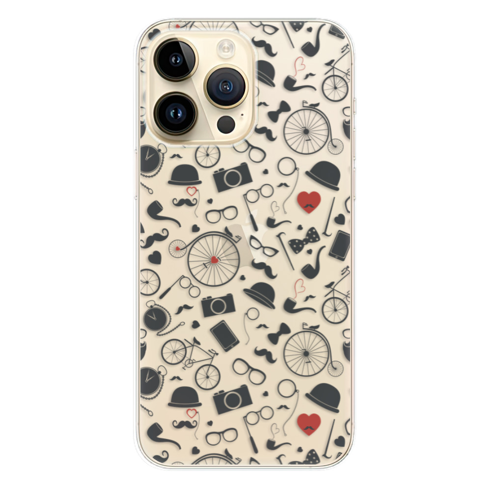 Odolné silikonové pouzdro iSaprio - Vintage Pattern 01 - black - iPhone 14 Pro Max