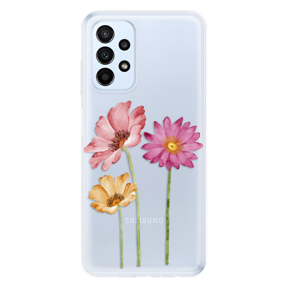 Odolné silikonové pouzdro iSaprio - Three Flowers - Samsung Galaxy A23 / A23 5G