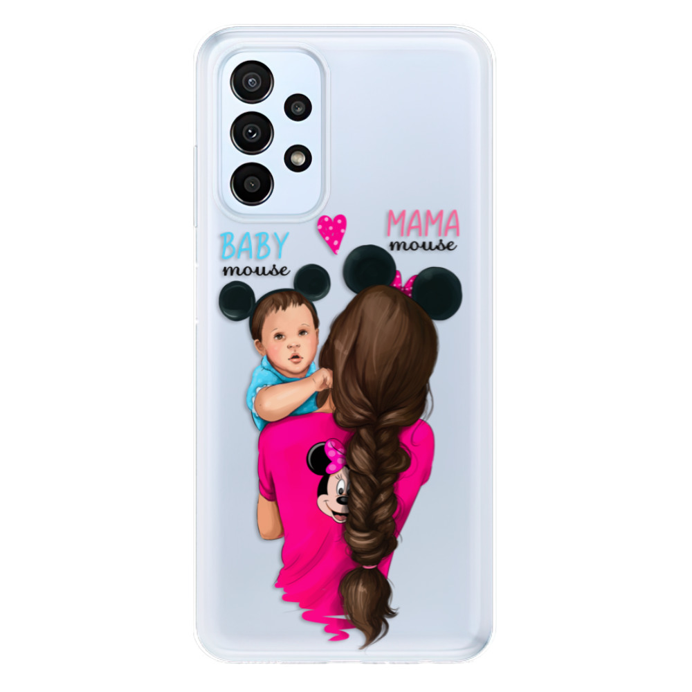 Odolné silikonové pouzdro iSaprio - Mama Mouse Brunette and Boy - Samsung Galaxy A23 / A23 5G