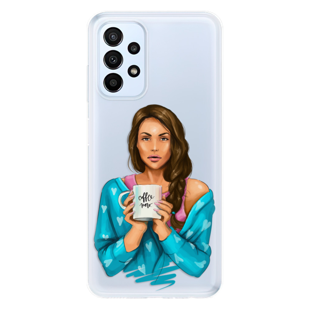 Odolné silikonové pouzdro iSaprio - Coffe Now - Brunette - Samsung Galaxy A23 / A23 5G