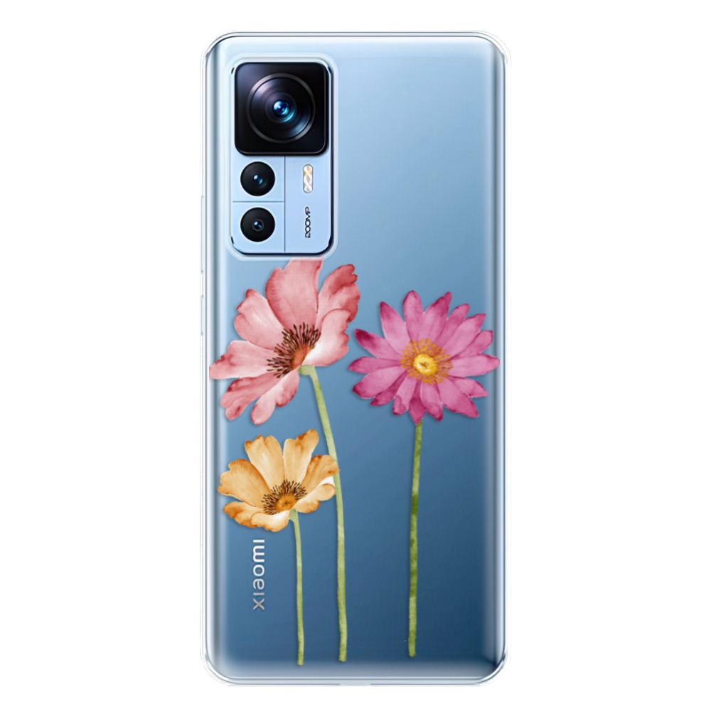 Odolné silikonové pouzdro iSaprio - Three Flowers - Xiaomi 12T / 12T Pro