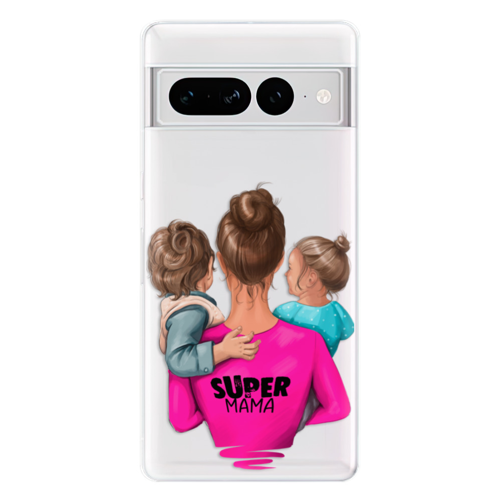 Odolné silikonové pouzdro iSaprio - Super Mama - Boy and Girl - Google Pixel 7 Pro 5G